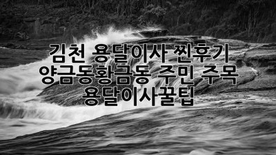 김천 용달이사 찐후기✨ 양금동/황금동 주민 주목! #용달이사꿀팁