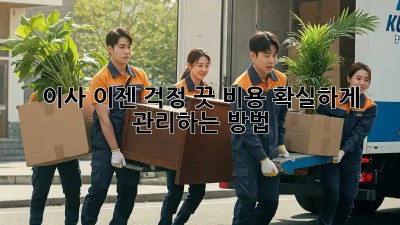 이사, 이젠 걱정 끗! 비용 확실하게 관리하는 방법