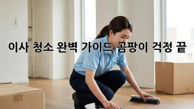 이사 청소 완벽 가이드: 곰팡이 걱정 끝! ✨